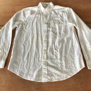 Tailor Vintage Shirt Men M White Button Down Pocket Linen Blend Long Sleeve NWT